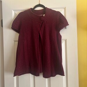 Kim Rogers Burgundy Short Sleeve Cardigan